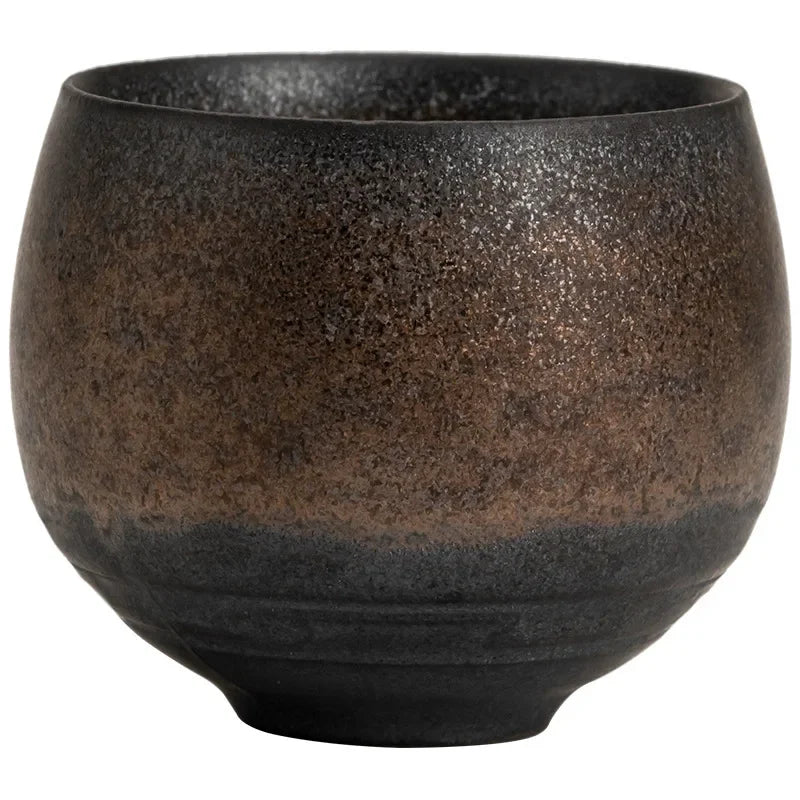 handmade rough pottery tea cups