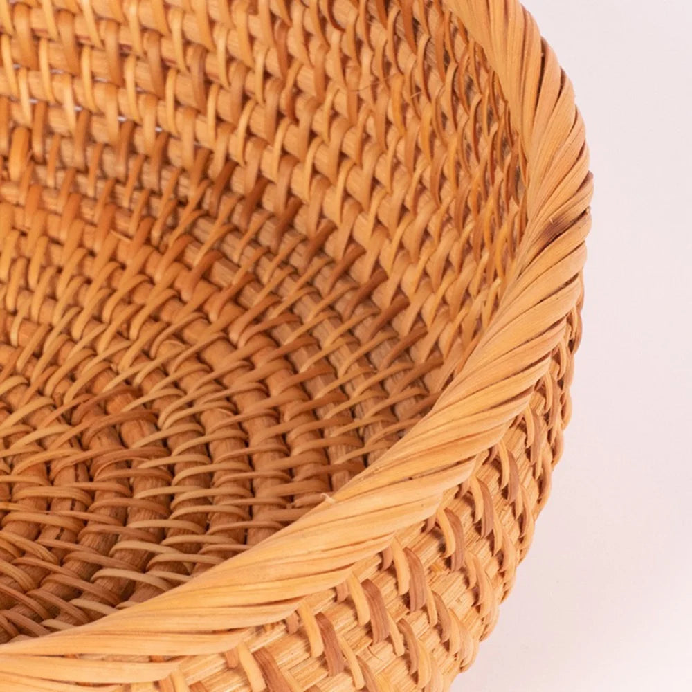 3pcs natural handwoven rattan baskets