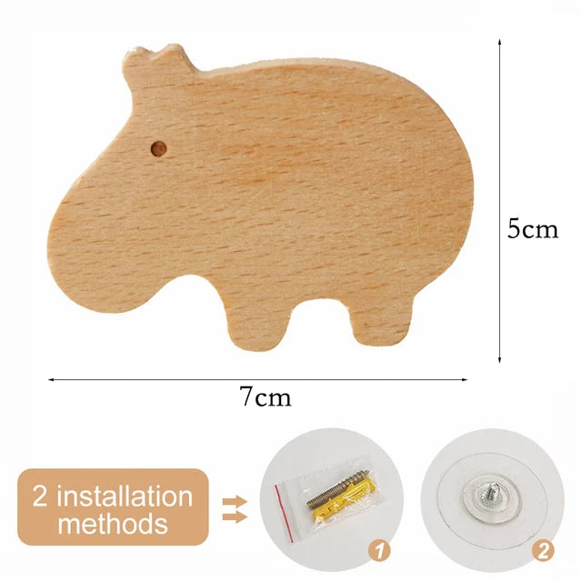 1pcs animal wooden hook