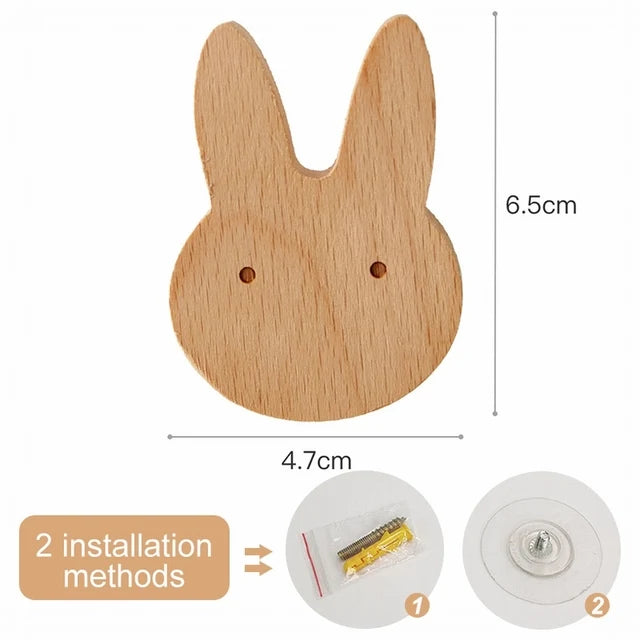 1pcs animal wooden hook