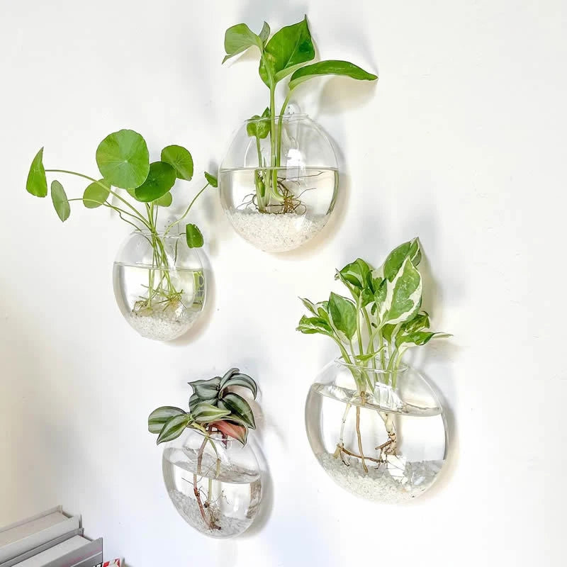 wall hanging glass vase