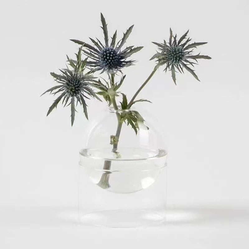 round glass vase