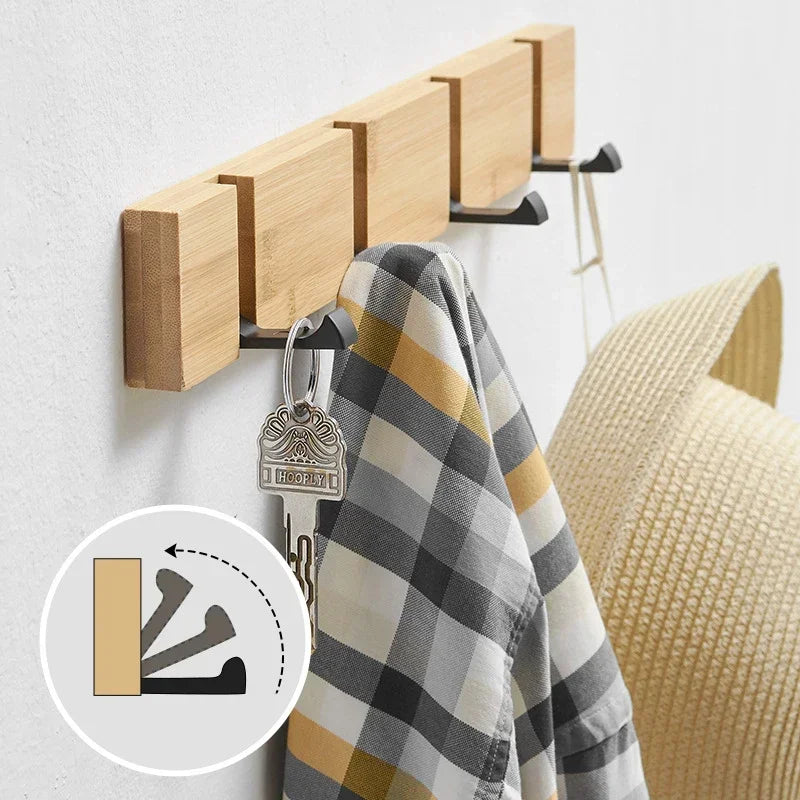 wall hanging bamboo key/coat hanger Holder Wall Organizer Rectangle Key Rack Hooks Coat Hooks Home Decoration Coat Hanger